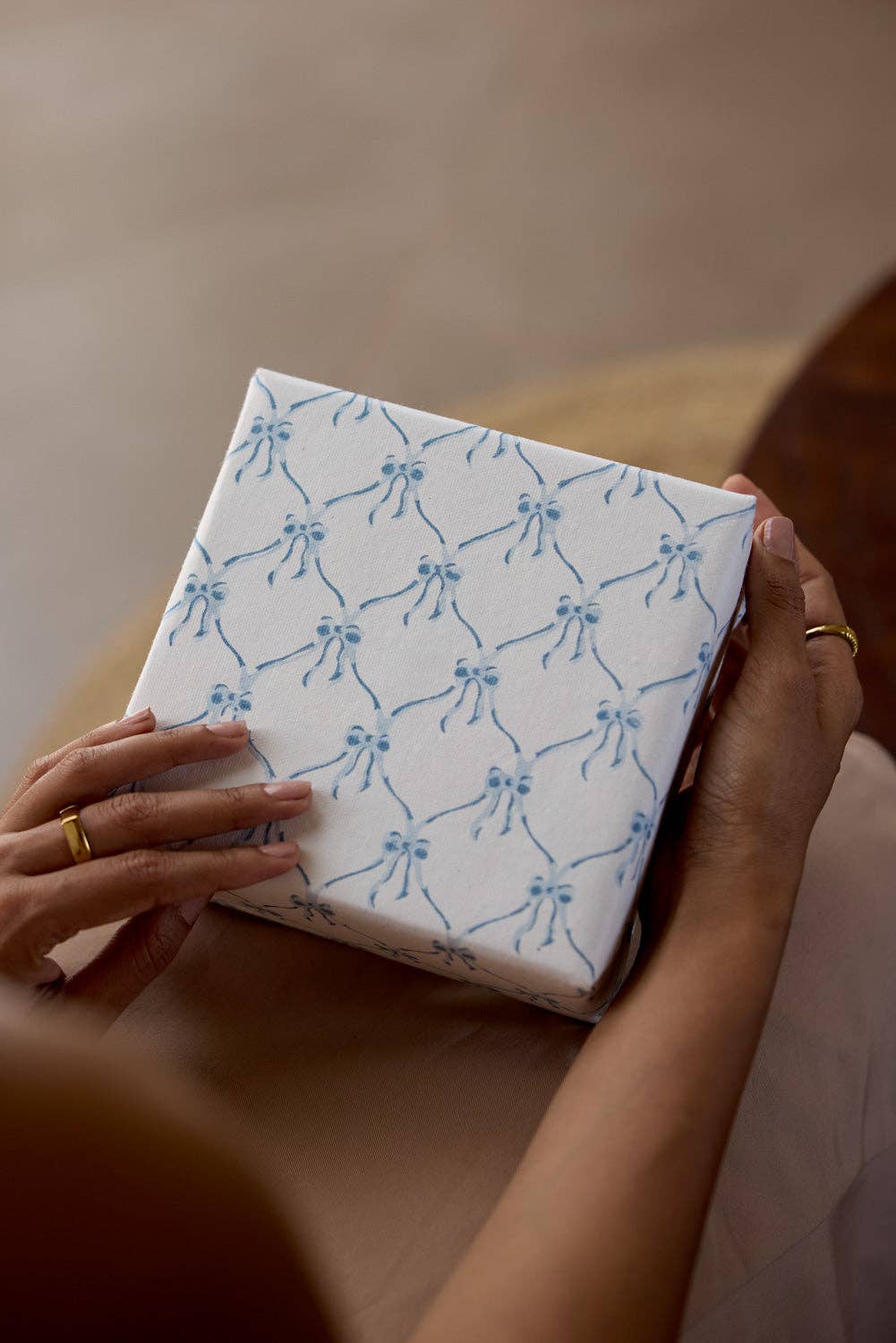 Blue Bow Wrapping Paper