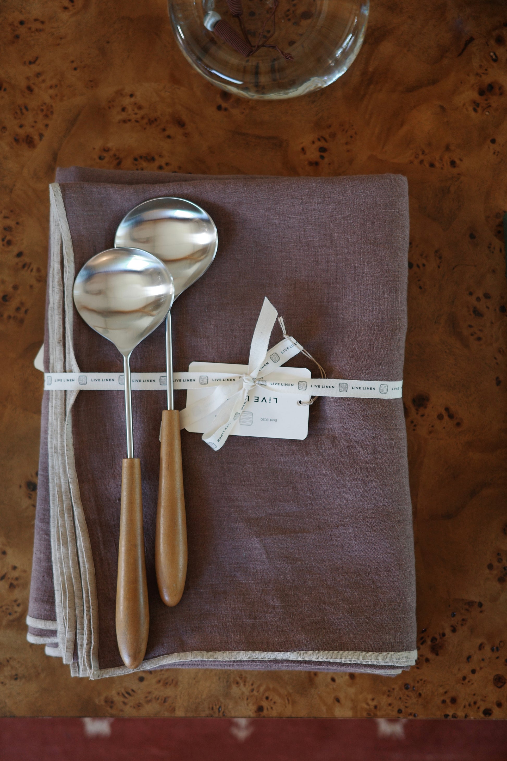 Wood &amp; Steel Serving Utensils