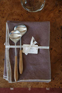 Wood &amp; Steel Serving Utensils