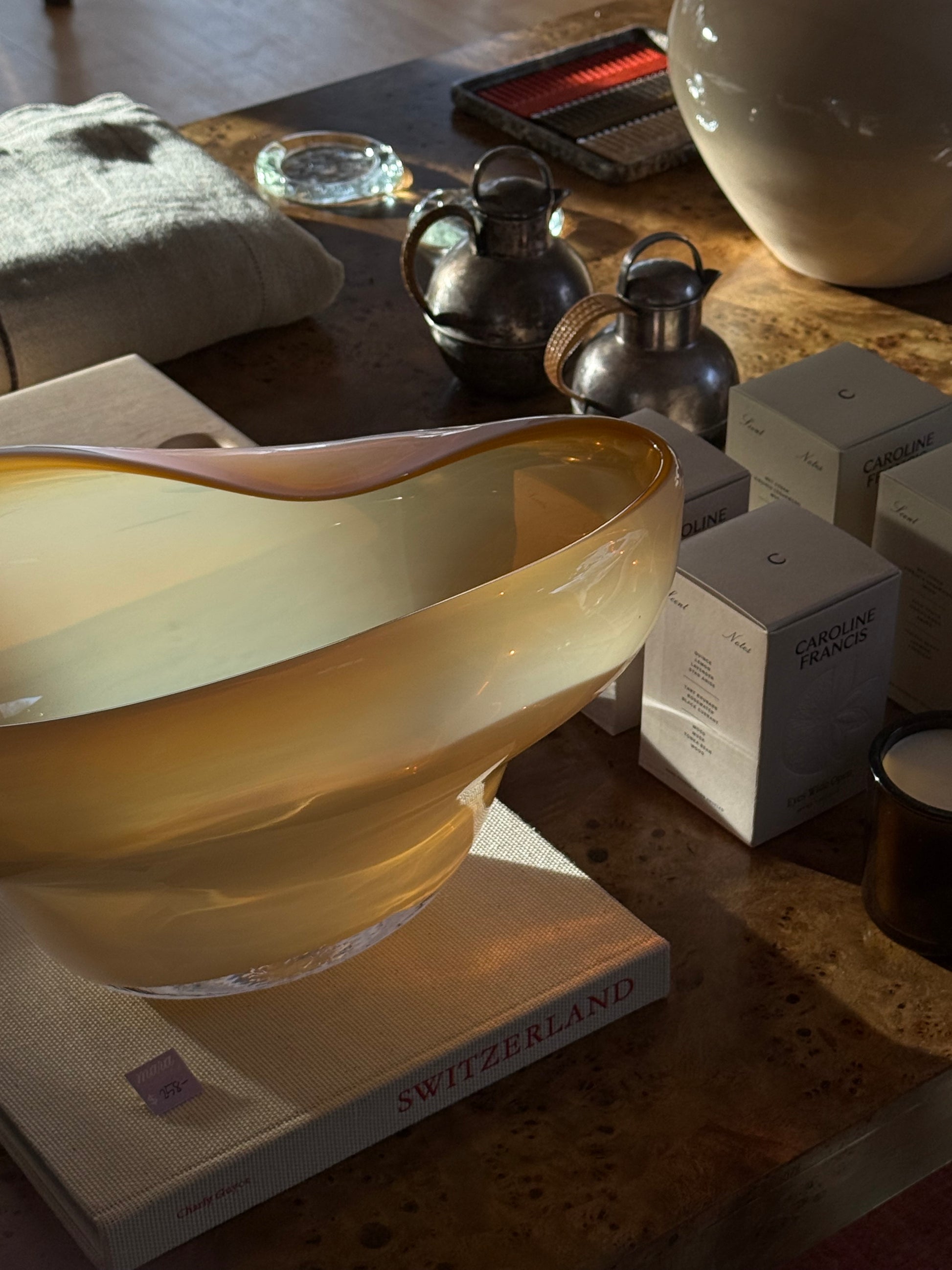 Amber Art Glass Bowl