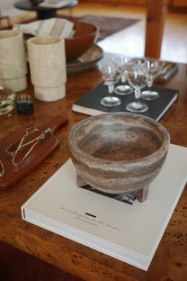 Travertine Footed Bowl
