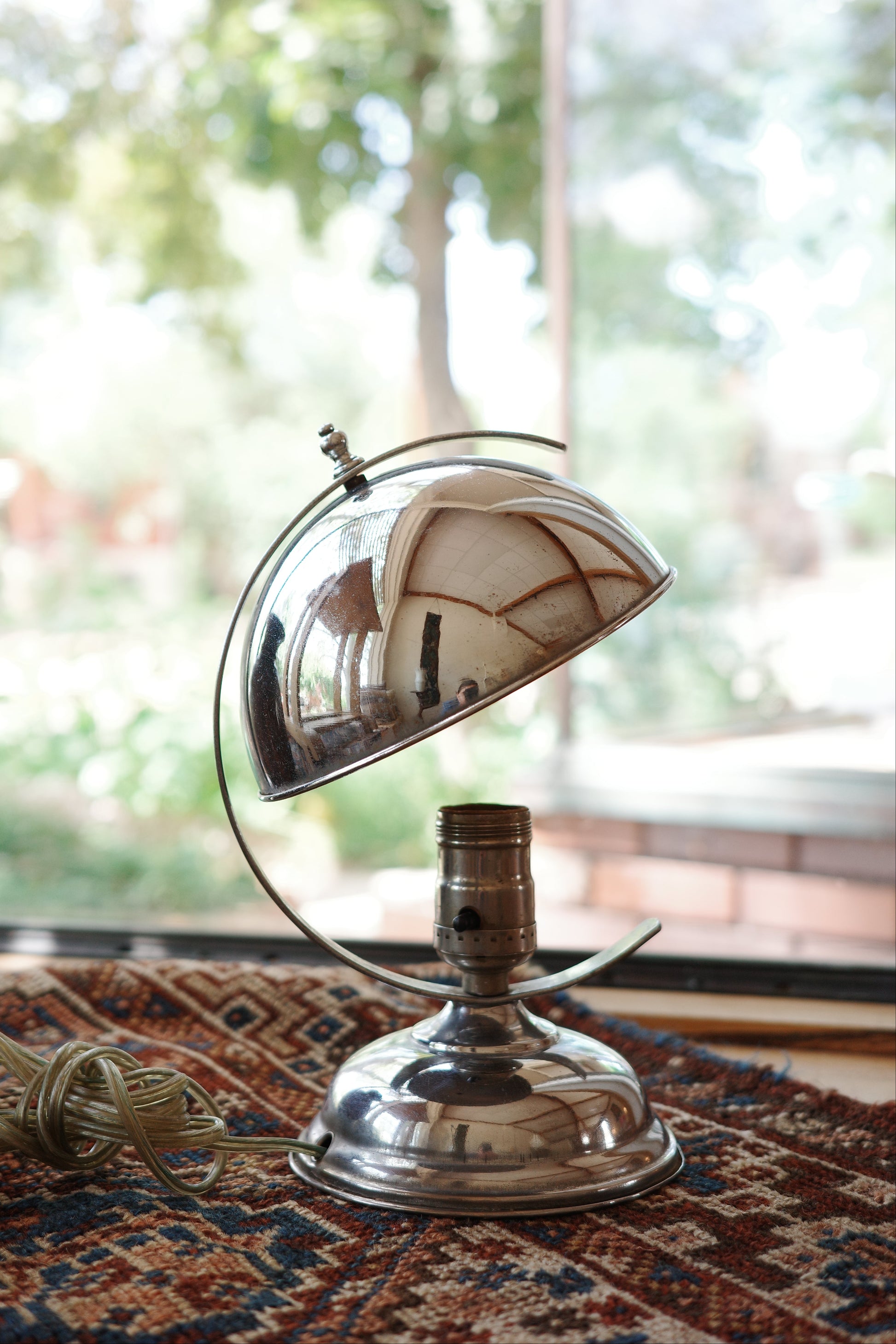 Vintage Silver Dome Table Lamp