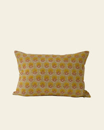 Veda Block Printed Linen Pillow