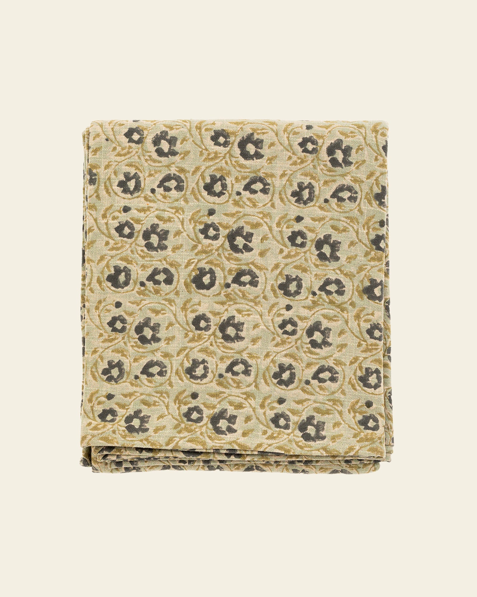 Floral Block Printed Tablecloth