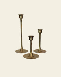 Vintage Brass Candle Holder Set