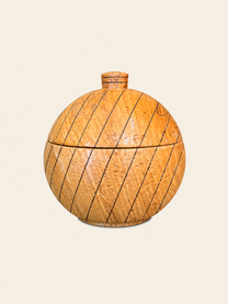 Vintage Burlwood Sphere Jar