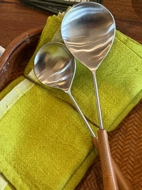 Wood &amp; Steel Serving Utensils