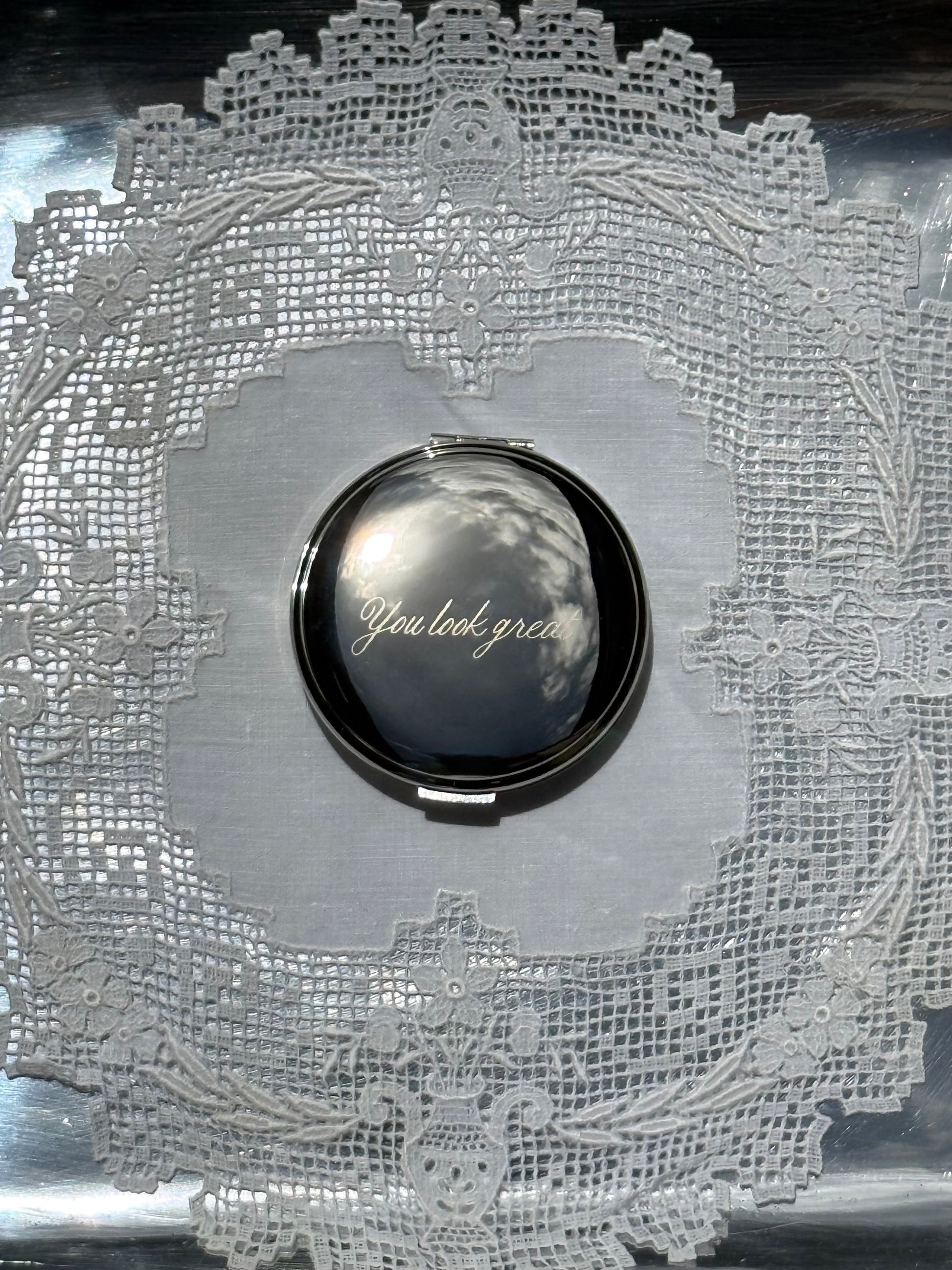 Chrome Pocket Mirror with Custom Engraving