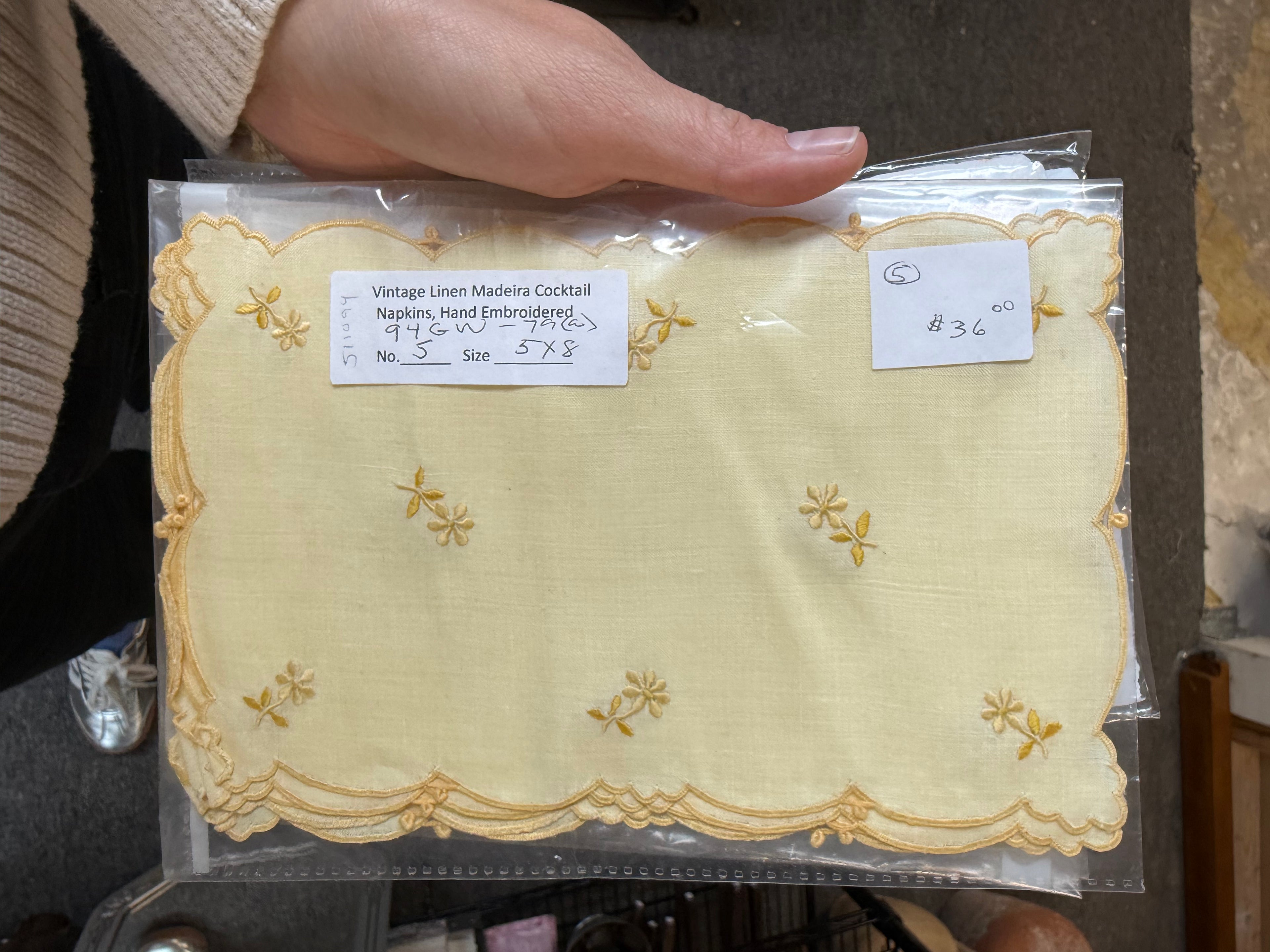 Yellow flower napkins