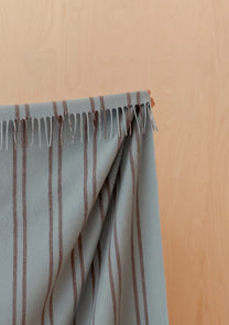 Lambswool Blanket in Aqua Stripe