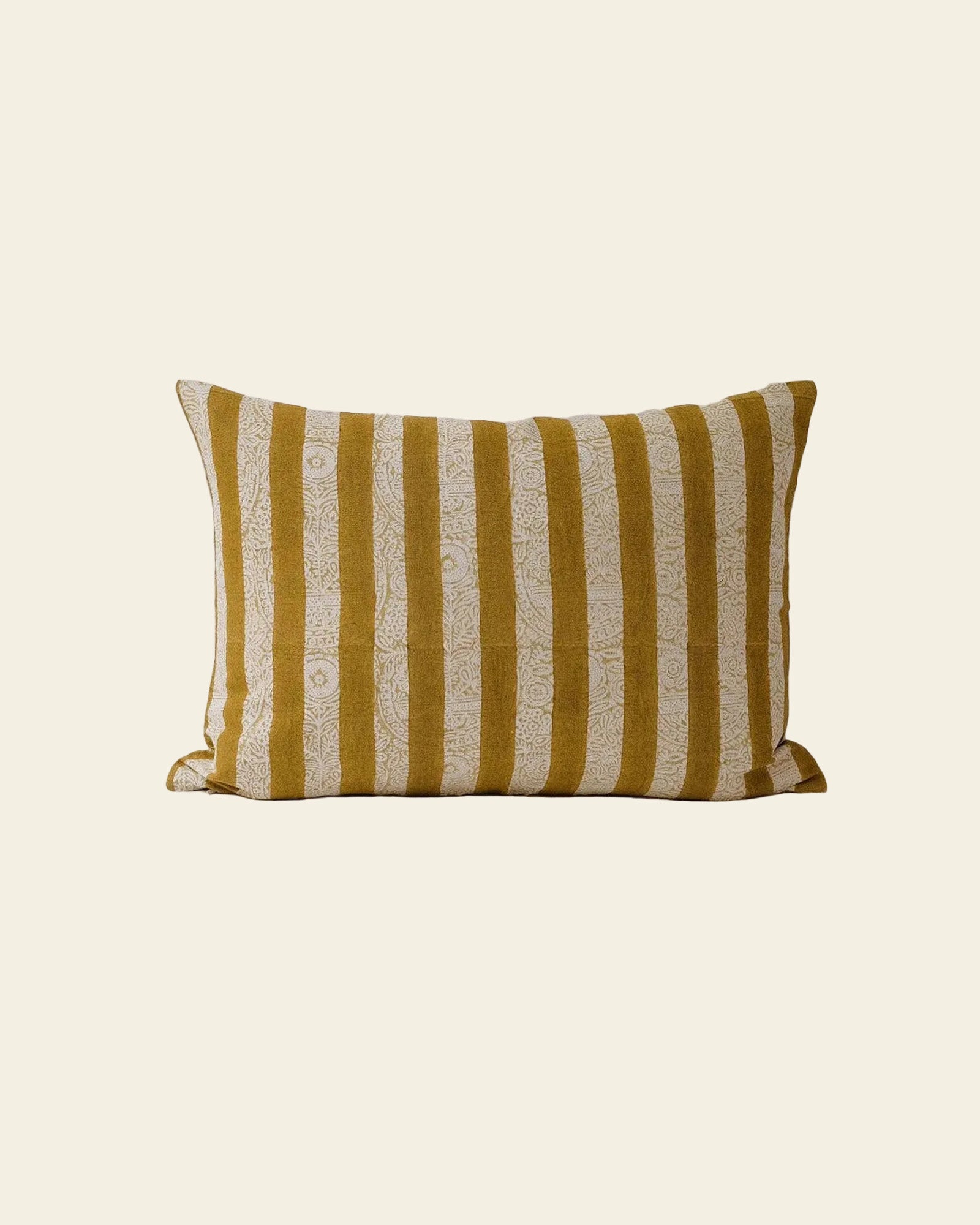 Maya Block Printed Linen Pillow