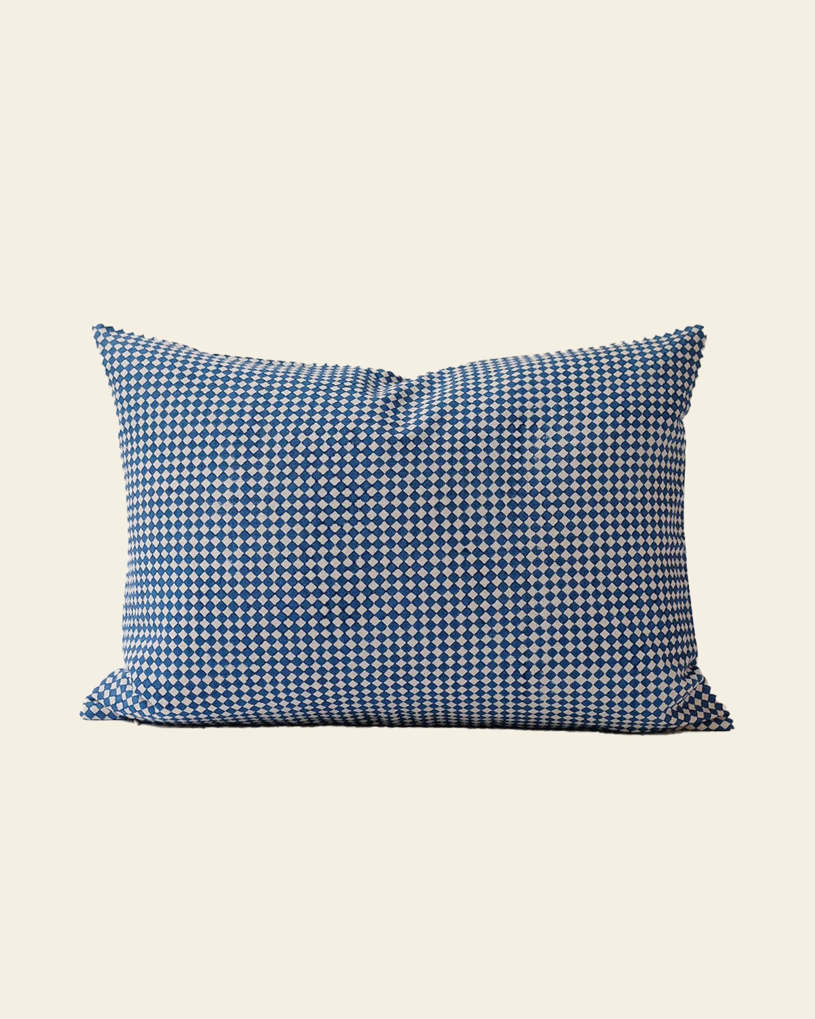 Rekha - Hand Block-printed Linen Pillowcase (Indigo)