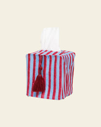 Stripes Blockprint Tissue Box Cover