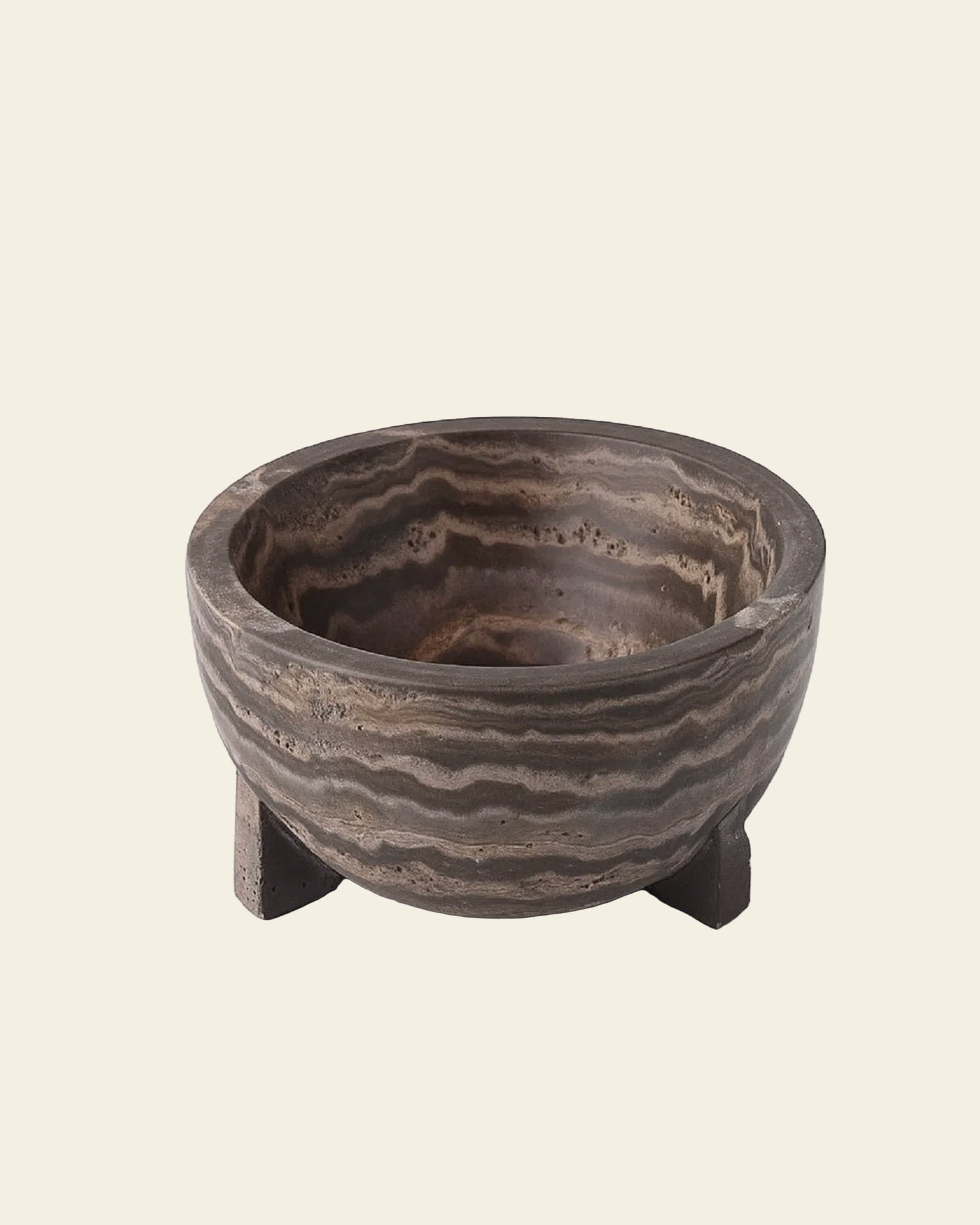 Travertine Footed Bowl