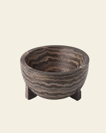 Travertine Footed Bowl