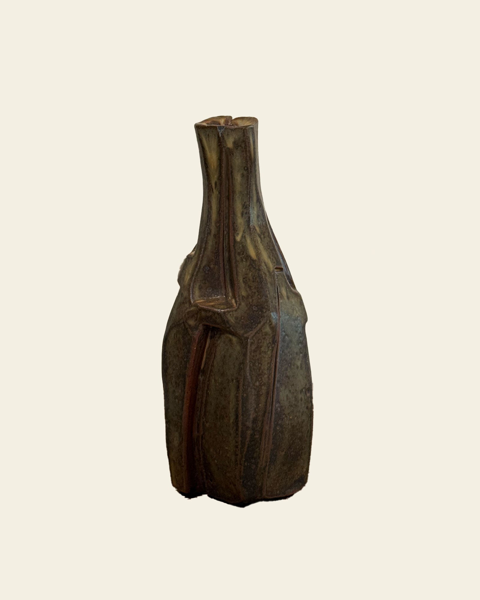 Vintage Geometric Ceramic Bottle