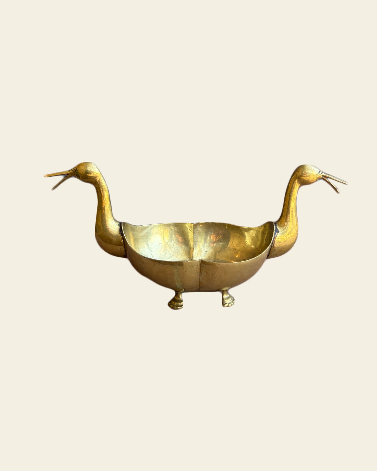 Vintage Brass Mallard Bowl