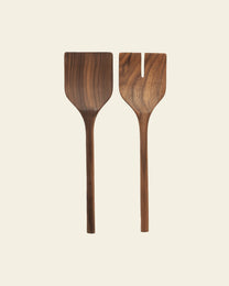 Walnut Salad Server Set